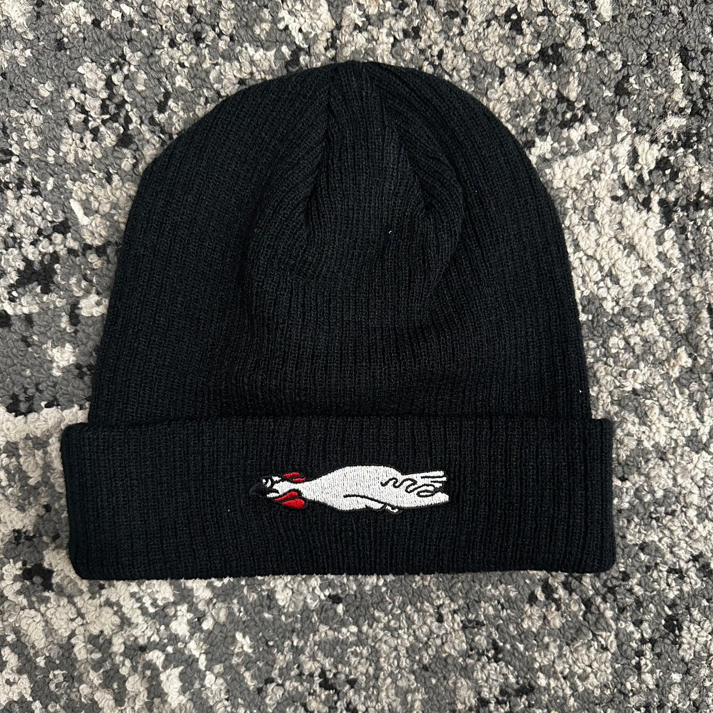 Flying Chick Black Beanie